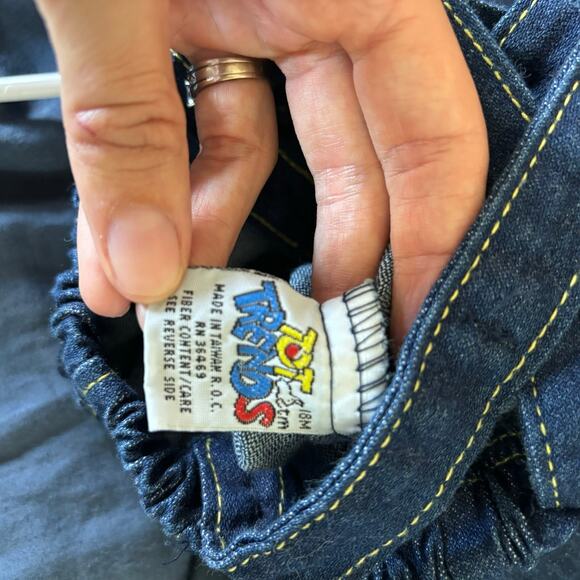 Tot Trends Boys Girls Vintage overalls Denim 18 months - Picture 5 of 6